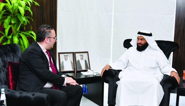 Qatar Chamber board member Dr Mohamed Jawhar al-Mohamed during a meeting yesterday with Dr Volkan Recai, representative of the Standing Committee for Economic and Commercial Co-operation of the Organisation of the Islamic Co-operation (COMCEC).