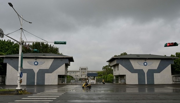 A general view shows the main entrance of the military Sungshan Air Base in Taipei on August 2, where US House Speaker Nancy Pelosi is planned to land. AFP