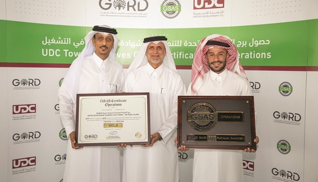 This makes it the first building on The Pearl Island to receive a top regional sustainability ranking from the Gulf Organisation for Research & Development (Gord) for meeting sustainability and environmental best standards.