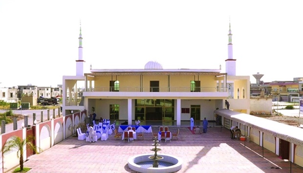 A view of the Qatar Charity mosque in Islamabad.
