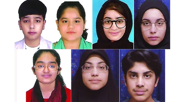 Left to Right: Row1: Muhammad Ahmed, Fatima Saeed, Maria Hafeez, Haaniya Shahid. Row 2: Amarah Raza, Haadiya Shahid, Abdur Rehmaan Shahid.