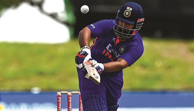Rishabh Pant of India in action during the fourth T20I against West Indies at the Central Broward Regional Park in Lauderhill, Florida, yesterday. (AFP)