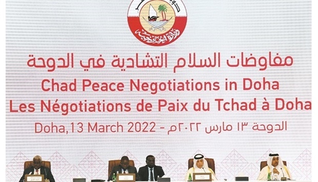 Dignitaries at the Chadian peace talks held on March 13, 2022 in Doha. File picture.