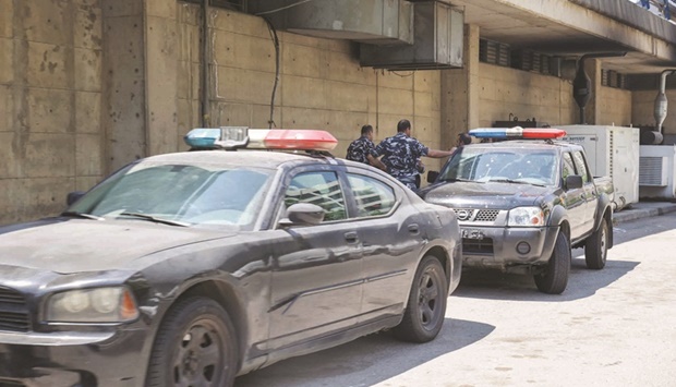 Members of Lebanonu2019s security forces deploy in the capital Beirut yesterday following the prison break.