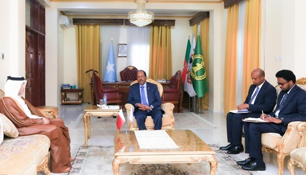 The message was delivered by Qatar's ambassador in Mogadishu Hassan bin Hamza Hashem during an audience Sunday with the Somali president.