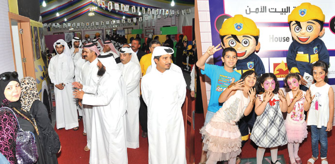 Officials and dignitaries at the awareness tent.  Children participating in the initiative.