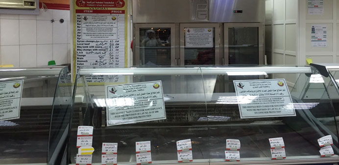 A meat shop at New Al Rayyan has been closed for a month.