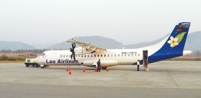 A file photo of a Lao Airline ATR-72 500 aircraft on the tarmac of Luang Prabangu2019s airport in northern Laos.