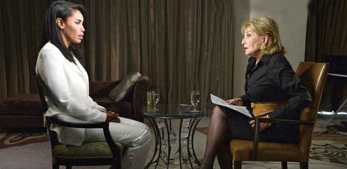 Barbara Walters interviews LA Clippers owner Donald Sterlingu2019s female companion Stiviano in Los Angeles. (Reuters)