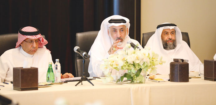 Al-Marri (centre), along with other board members, during the board meeting in Dubai.