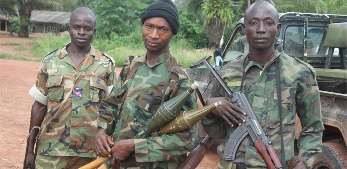 Ivorian troops patrol outside Abidjan.