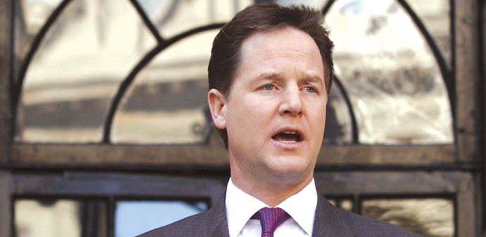 Clegg: fresh swipe at Tory policy.