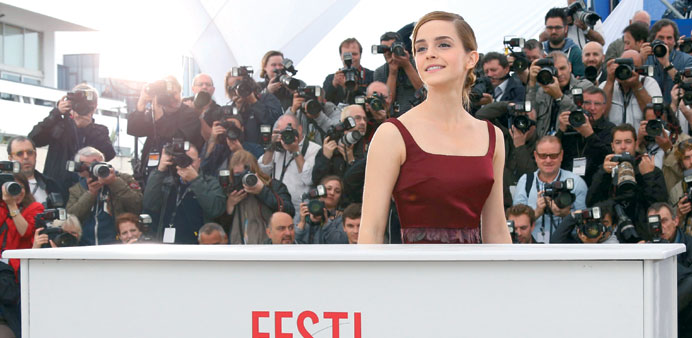 Watson poses during a photocall for the film The Bling Ring.