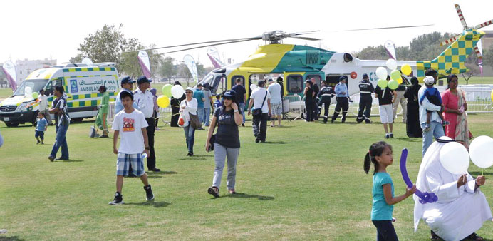 A Helicopter ambulance on dispaly