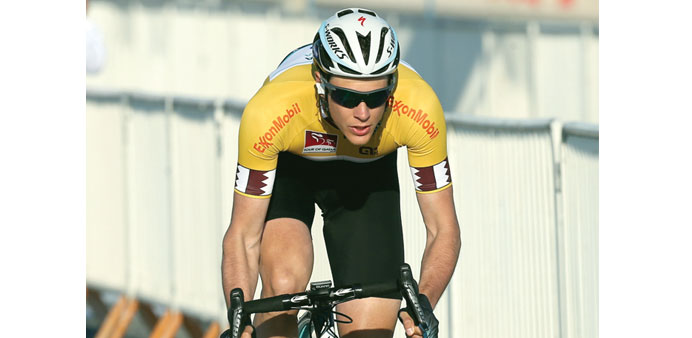 Niki Terpstra of Omega Pharma QuickStep team finished fifth in Stage 3 to retain his overall lead and keep the Golden Jersey in the Tour of Qatar cycl