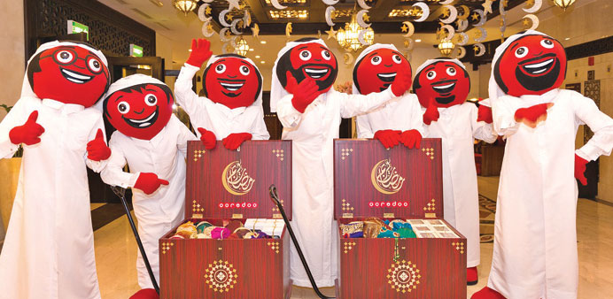 Ooredoou2019s mascots, the Alrabaa, brightened up the Garangao celebration at Souq Waqif.
