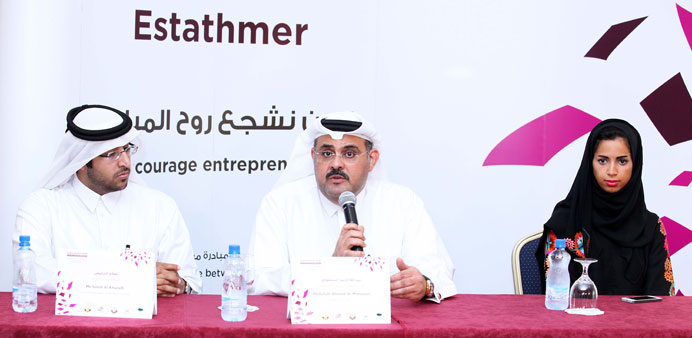 Officials announcing the details of the competition.