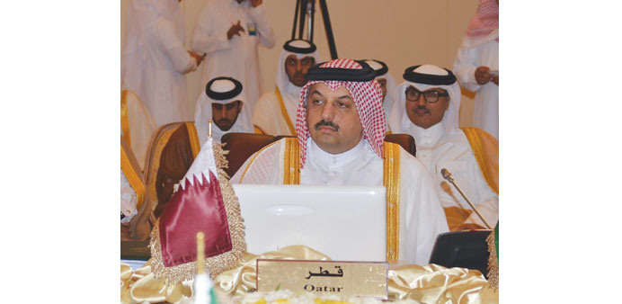 HE the Foreign Minister Dr Khalid bin Mohamed al-Attiyah attending  the 132nd session of the GCC Ministerial Council  in Jeddah yesterday. 