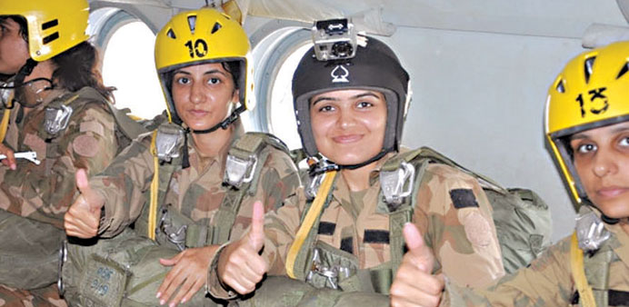 Pakistanu2019s first group of female paratroopers who completed their training yesterday.