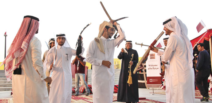 Traditional sword dance at ABP celebration of Qataru2019s National Day.