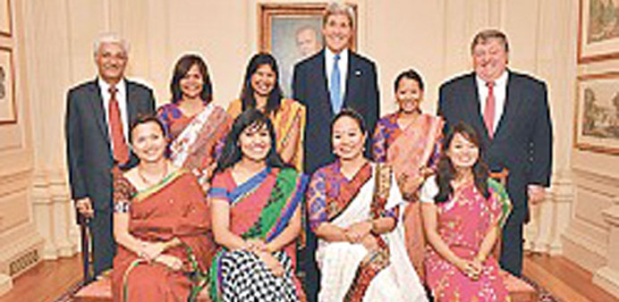 Nepalese women mountaineers at the US Department of State.