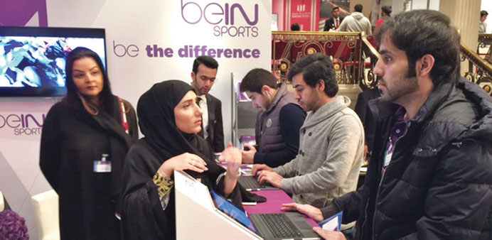 Qatari students at the Career Fair in London.