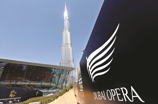 Dubai Opera house sits at the foot of Burj Khalifa.