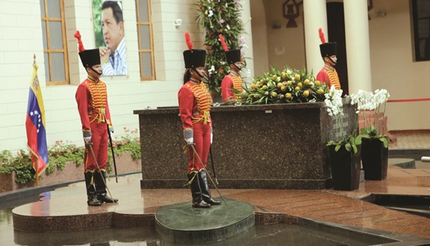 The mausoleum of late President Hugo Chavez at the 4F military fort in Caracas, Venezuela.