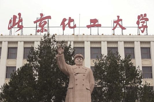A statue of Mao is pictured at Beijingu2019s University of Chemical Technology.