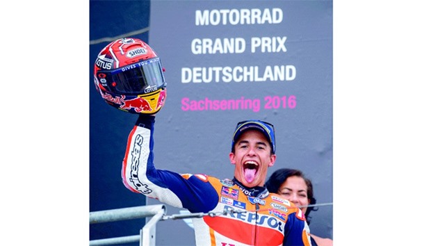 Repsol Honda rider Marc Marquez leads the standings with 197 points, with Movistar Yamahau2019s Italian rider Valentino Rossi second with 144 points. (AFP)