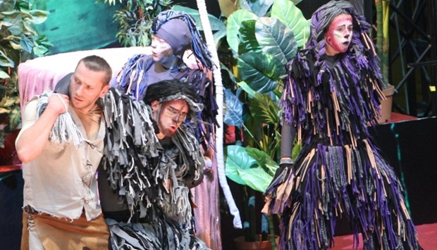 Tarzan in action at City Center Doha. PICTURE: Nasar TK