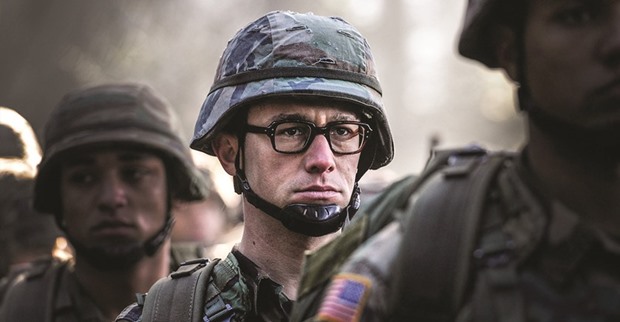 Joseph Gordon-Levitt as Edward Snowden in the film.