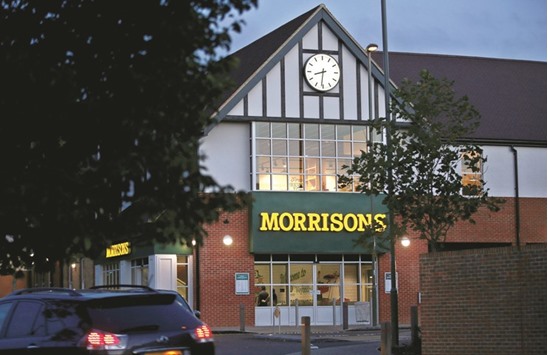 A Morrisons outlet in Weybridge, Britain. Shares of the supermarket operator rose 7.5% yesterday, the top performer on the STOXX 600, after the company returned to profit growth.