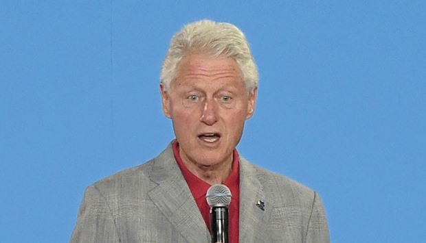 Former president Clinton speaking at an event on Wednesday for Democratic presidential nominee Hillary Clinton at a College of Southern Nevada campus in North Las Vegas, Nevada.