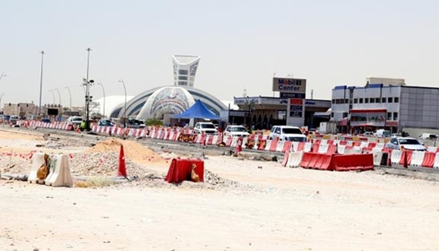 An ongoing road work from Mall signal to Al Thumama. PICTURE: Jayan Orma