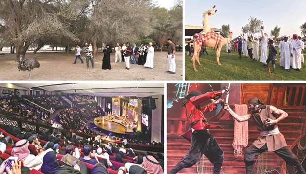 Visitors at Al Dosari Zoo and Game Reserve.  The audience enjoying a concert at the Souq Waqif theatre.  u2018Sinbad, the Sailoru2019 at Katara. PICTURES: QTA