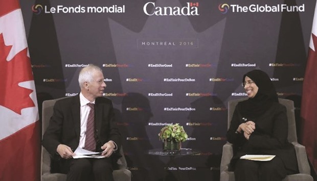 HE Dr Hanan Mohamed al-Kuwari meets Canadian Foreign Minister Stephane Dion.