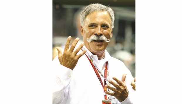 New Formula 1 chairman Chase Carey is animated ahead of the Singapore Grand Prix on Sunday. (Reuters)