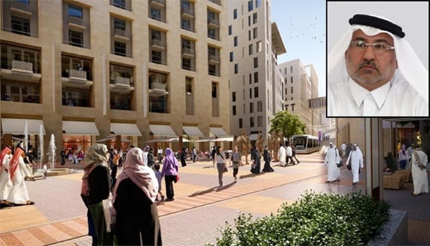 An artist's impression of the Msheireb Downtown Doha project. Inset, Msheireb Properties CEO Abdullah Hassan al-Mehshadi.