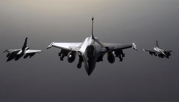 French Rafale fighter jets are seen in this file picture flying towards Syria.