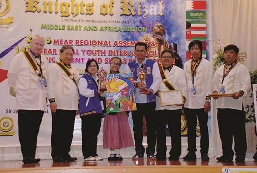 WINNERS: PSD emerged triumphant over five other Philippine schools in the Middle East.    Photo by Sir Joseph P Roquim, KOR, and Sir Danny Valenciano Sumalabe, KOR