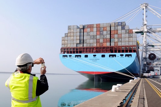 Moller-Maersk Group container ship in Le Havre, western France. The Danish oil and shipping conglomerate yesterday said it would split the the group into separate businesses for transport and energy as it faces headwinds in both sectors.