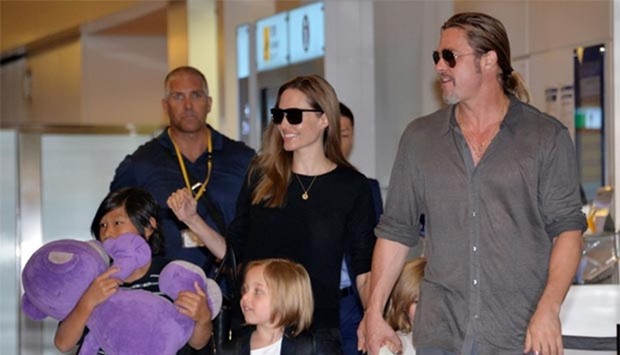 Brad Pitt and Angelina Jolie, with their children, are seen in this file photo.
