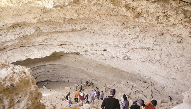 REMNANTS: A karst cave in Qatar. The majority of the sinkholes in Qatar are thought to have been formed hundreds of thousands of years ago.       Photo File