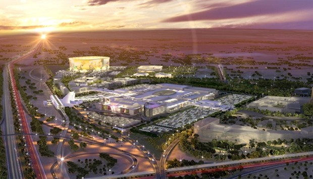 Architect's impression of an aerial view of Mall of Qatar