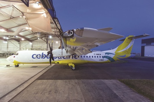 Cebu Pacificu2019s first ATR 72-600 high capacity aircraft.