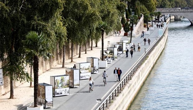 The banks of the Seine river in Paris pictured on Monday.