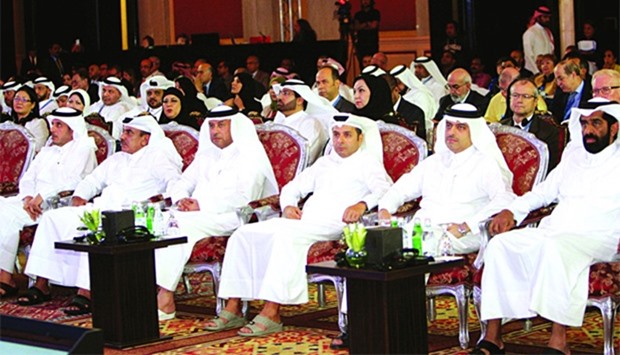 HE the Prime Minister and Inteior Minister Sheikh Abdullah bin Nasser bin Khalifa al-Thani, along with other ministers and senior officials