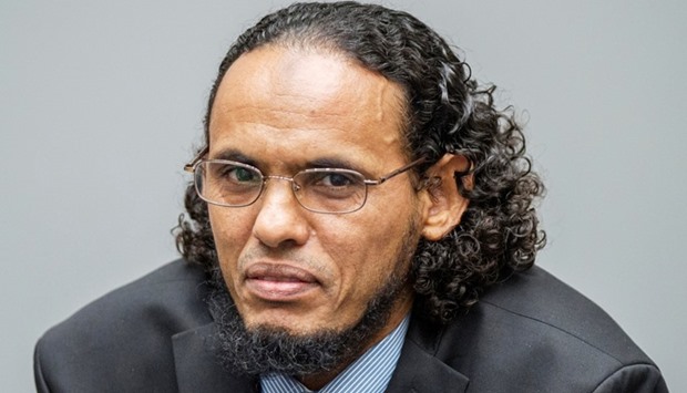 Ahmad al-Faqi al-Mahdi appears at the International Criminal Court in The Hague, Netherlands, August 22, 2016 at the start of his trial on charges of involvement in the destruction of historic mausoleums in Timbuktu during Mali's 2012 conflict