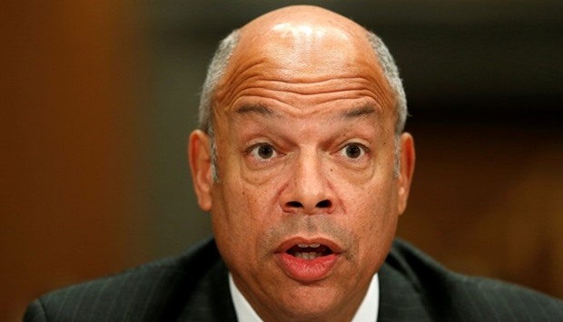 Department of Homeland Security Secretary Jeh Johnson testifies at the Senate Homeland Security and Governmental Affairs Committee in Washington, US.